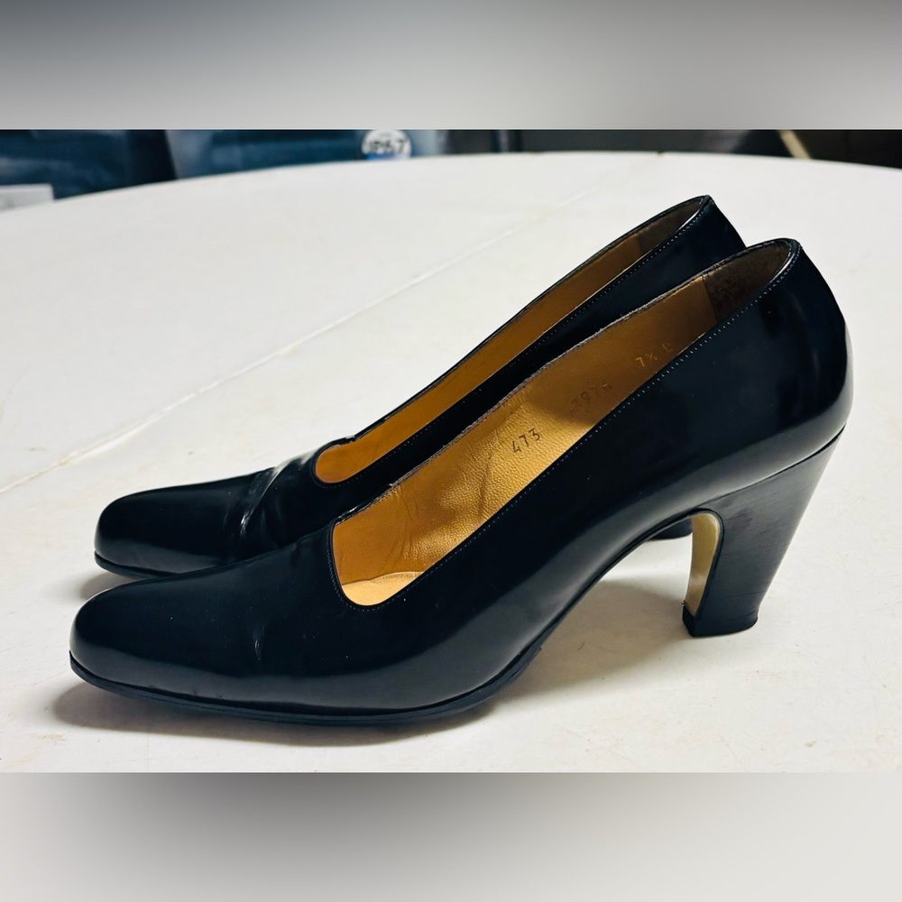Walter Steiger Womens Shoes Black 7.5 B Patent Leather Pumps Academia Minimalist
